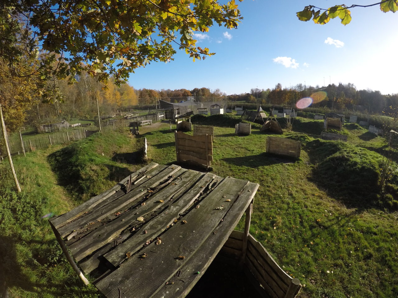 Overzicht van Paintballveld in Enschede